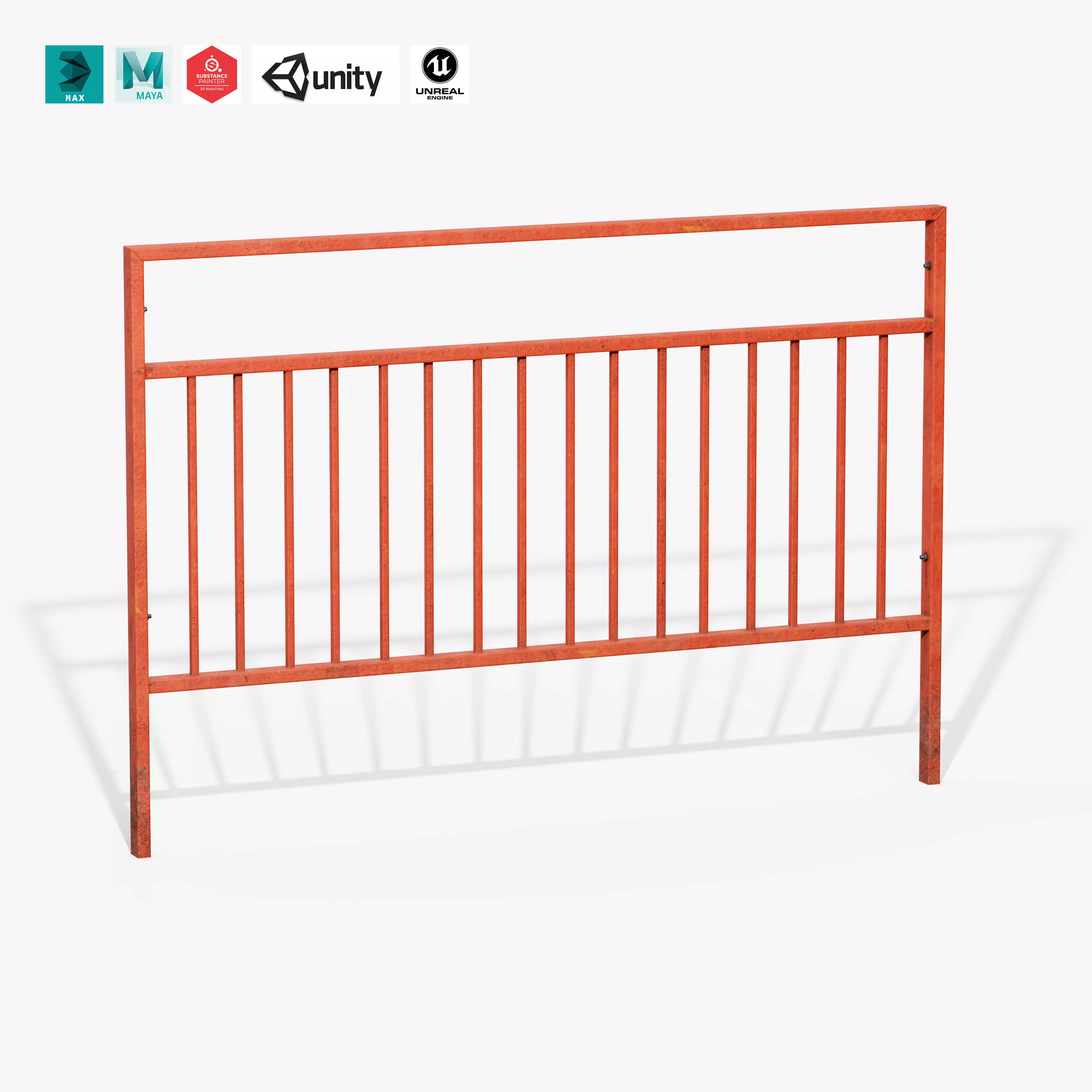 Guardrail B Low-poly 3D model_0
