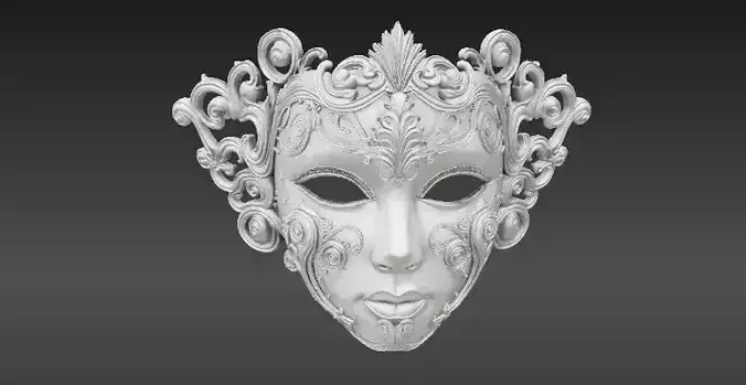 Venetian Masquerade Face Mask 3D Printable Cosplay Mask