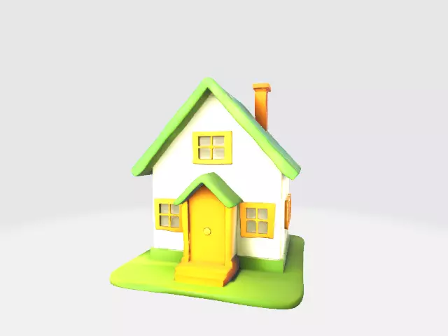 lowpoly house Low-poly 3D model_0