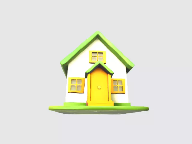 lowpoly house Low-poly 3D model_4