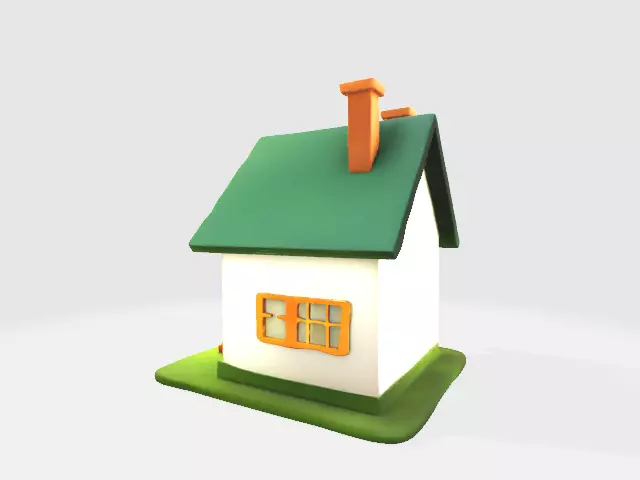 lowpoly house Low-poly 3D model_1