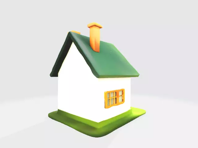 lowpoly house Low-poly 3D model_2