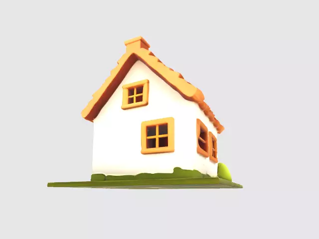 Lowpoly house Low-poly 3D model_4