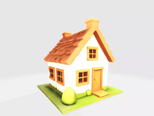 Lowpoly house Low-poly 3D model_0