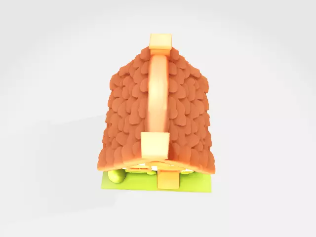 Lowpoly house Low-poly 3D model_2