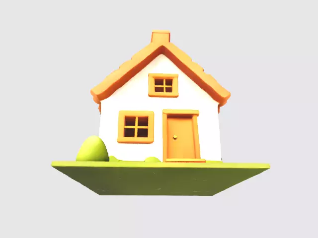 Lowpoly house Low-poly 3D model_3