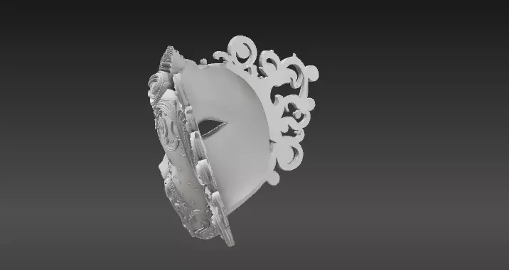 Venetian Full Face Mask Ornamental 3D Printable Three Pack 3D model_11