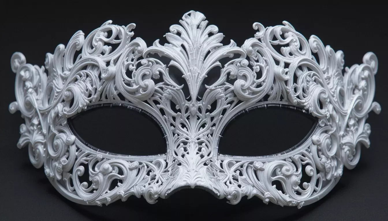 Venetian Full Face Mask Ornamental 3D Printable Three Pack 3D model_1