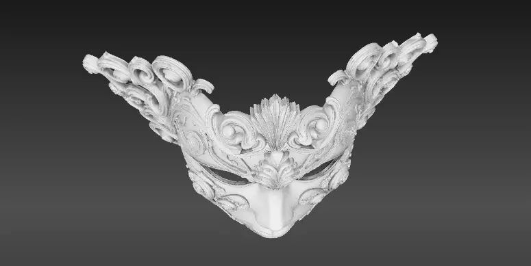 Venetian Full Face Mask Ornamental 3D Printable Three Pack 3D model_19