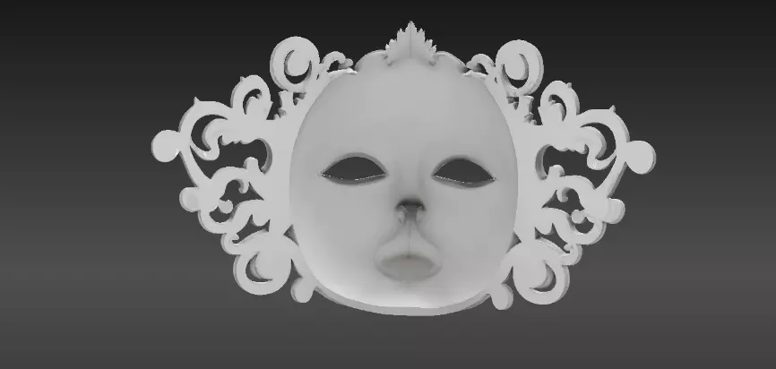 Venetian Full Face Mask Ornamental 3D Printable Three Pack 3D model_26
