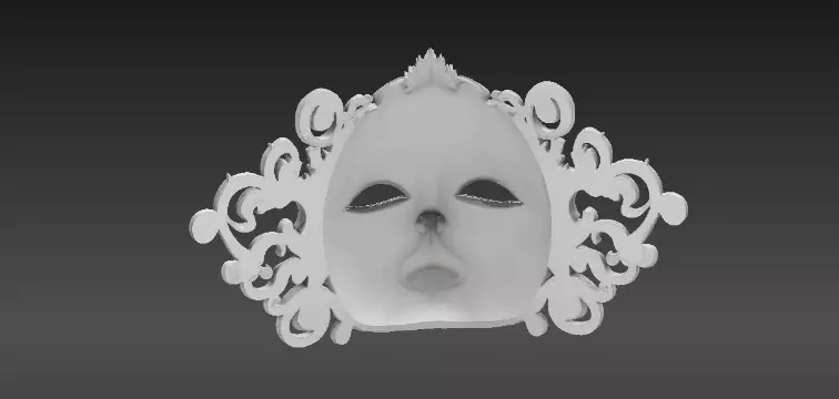 Venetian Full Face Mask Ornamental 3D Printable Three Pack 3D model_16