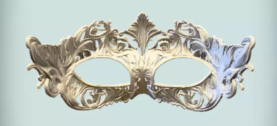 Venetian Full Face Mask Ornamental 3D Printable Three Pack 3D model_22