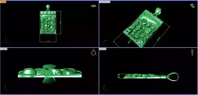 Smiley Face Pills Pendant 3D Model