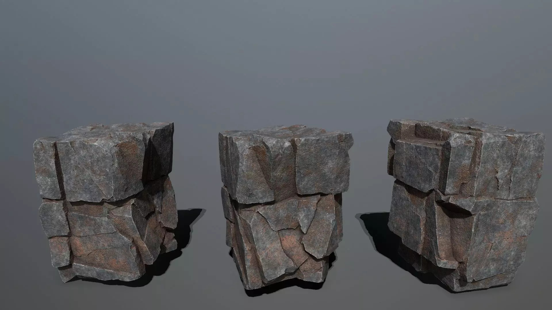 cliff rocks Low-poly 3D model_4