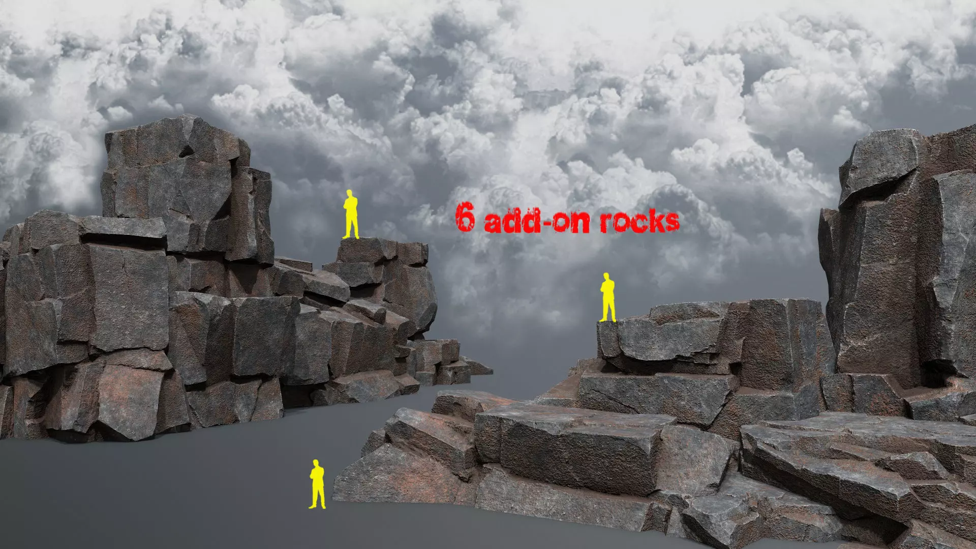 cliff rocks Low-poly 3D model_0