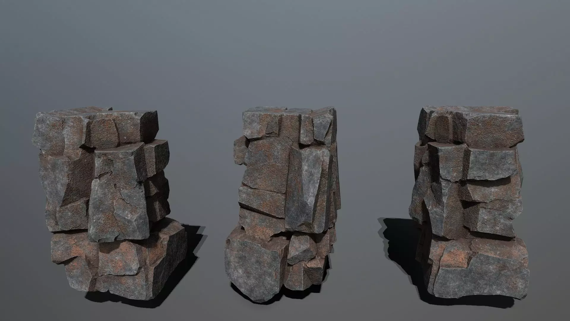 cliff rocks Low-poly 3D model_5
