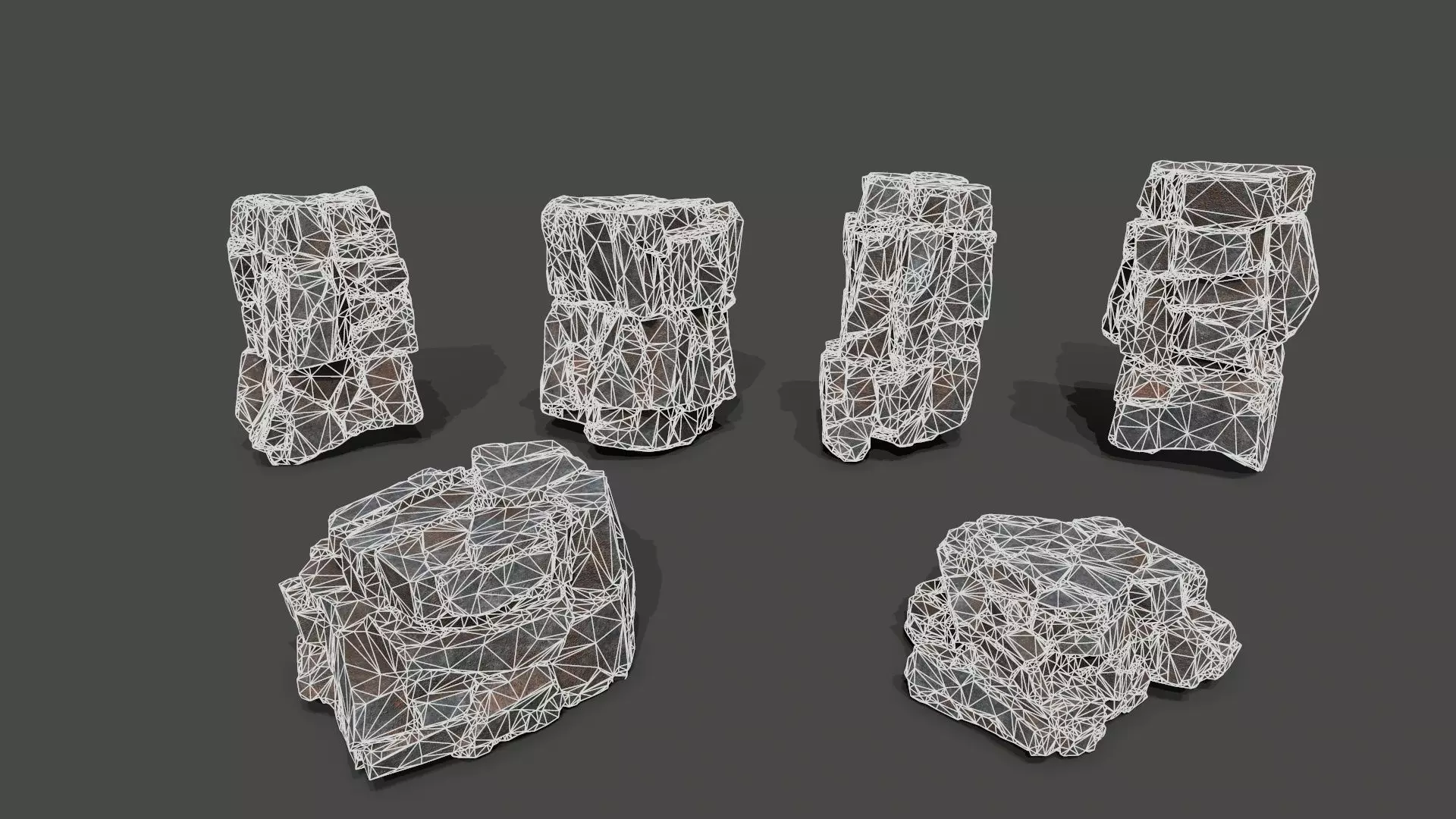 cliff rocks Low-poly 3D model_15