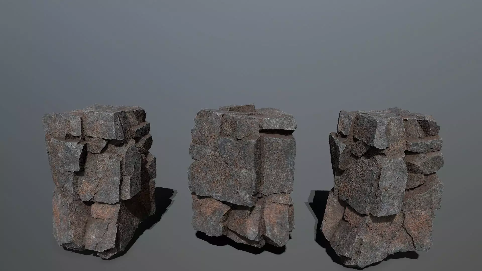 cliff rocks Low-poly 3D model_3