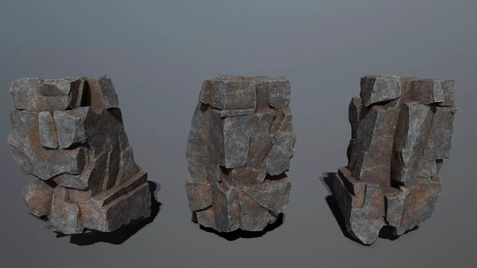 cliff rocks Low-poly 3D model_6