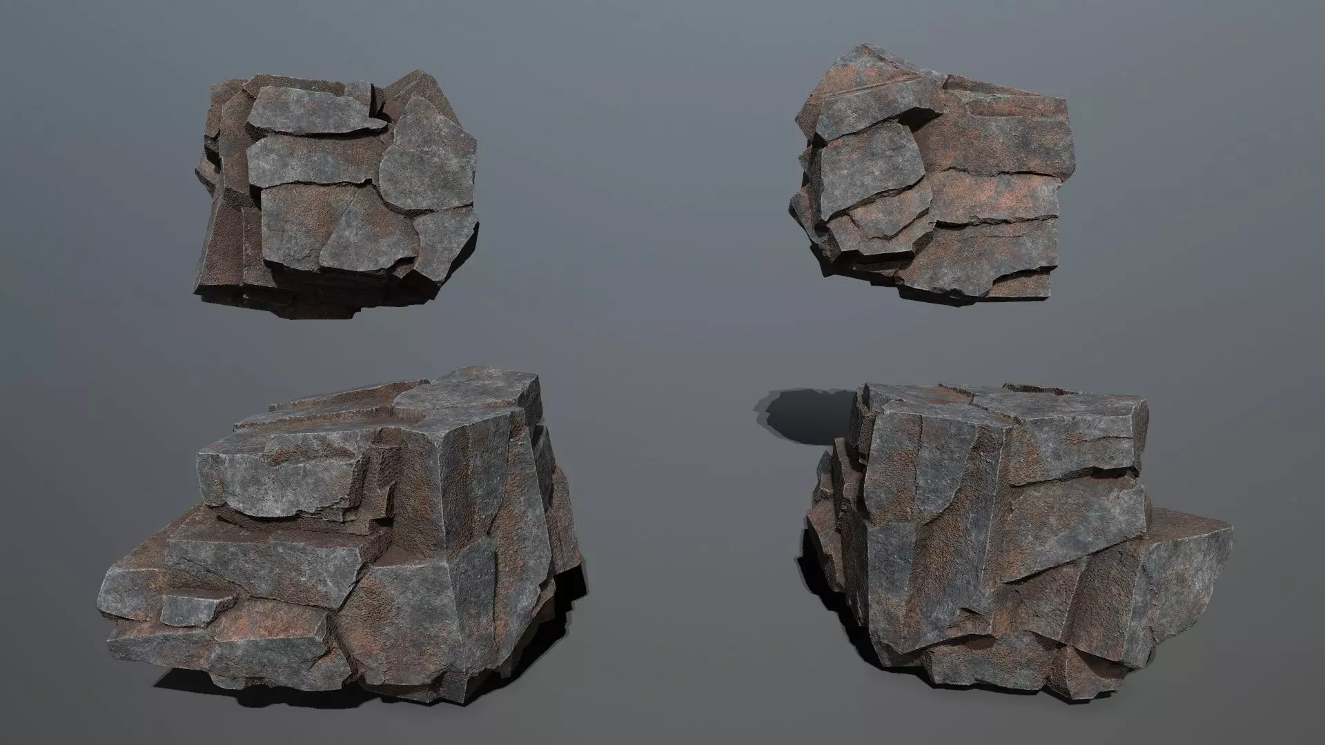 cliff rocks Low-poly 3D model_7