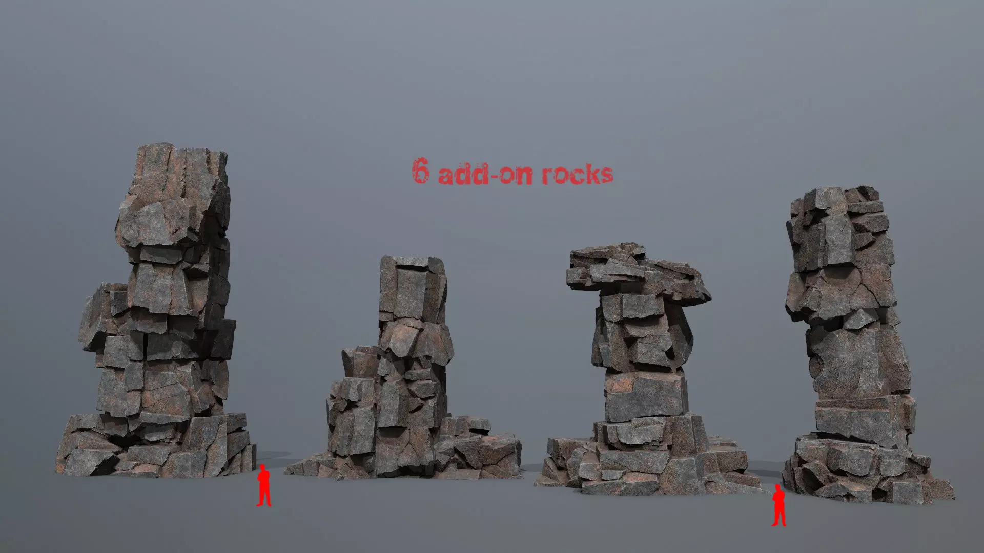 cliff rocks Low-poly 3D model_1