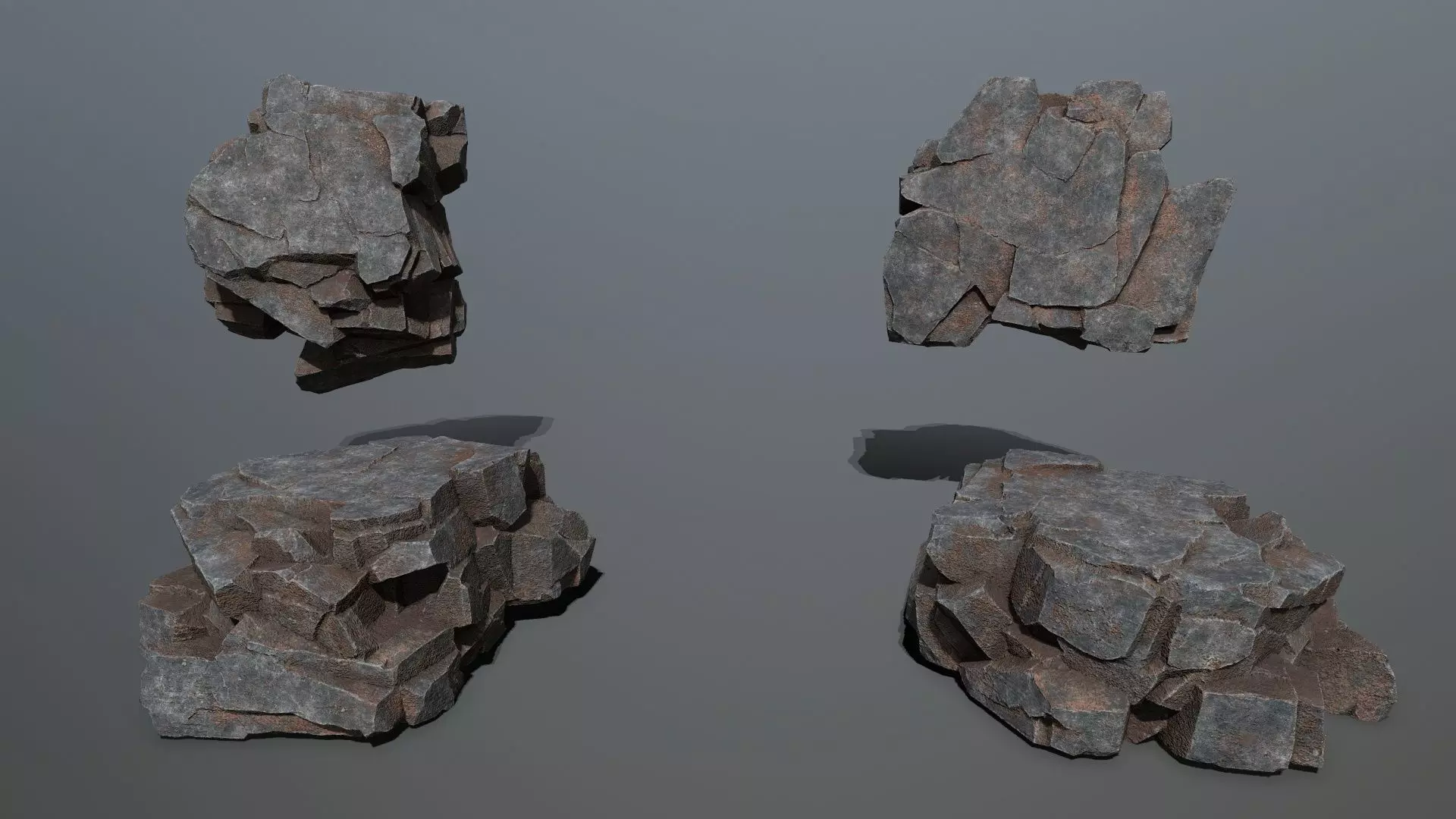 cliff rocks Low-poly 3D model_8