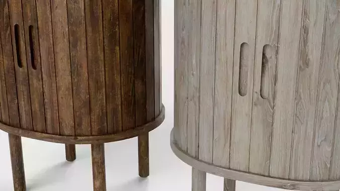 Bedside table 3D model 2