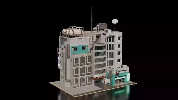 Cyberpunk building 20 3D model