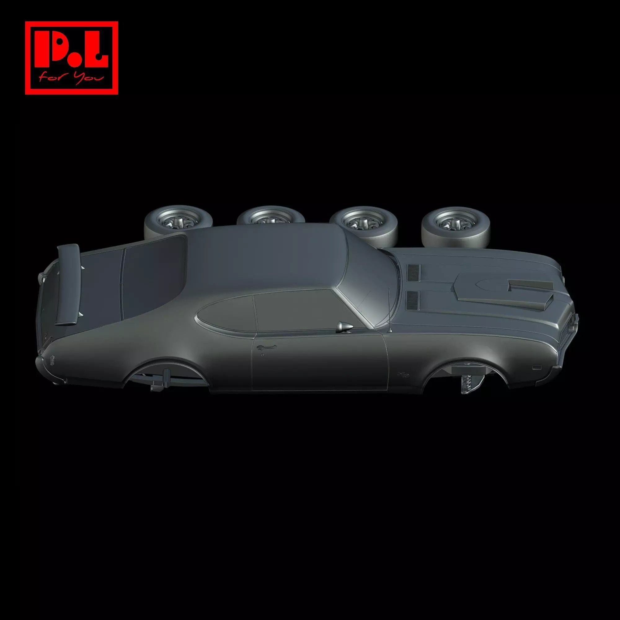 Oldsmobile 442 Hurst 1969 3D print model_5