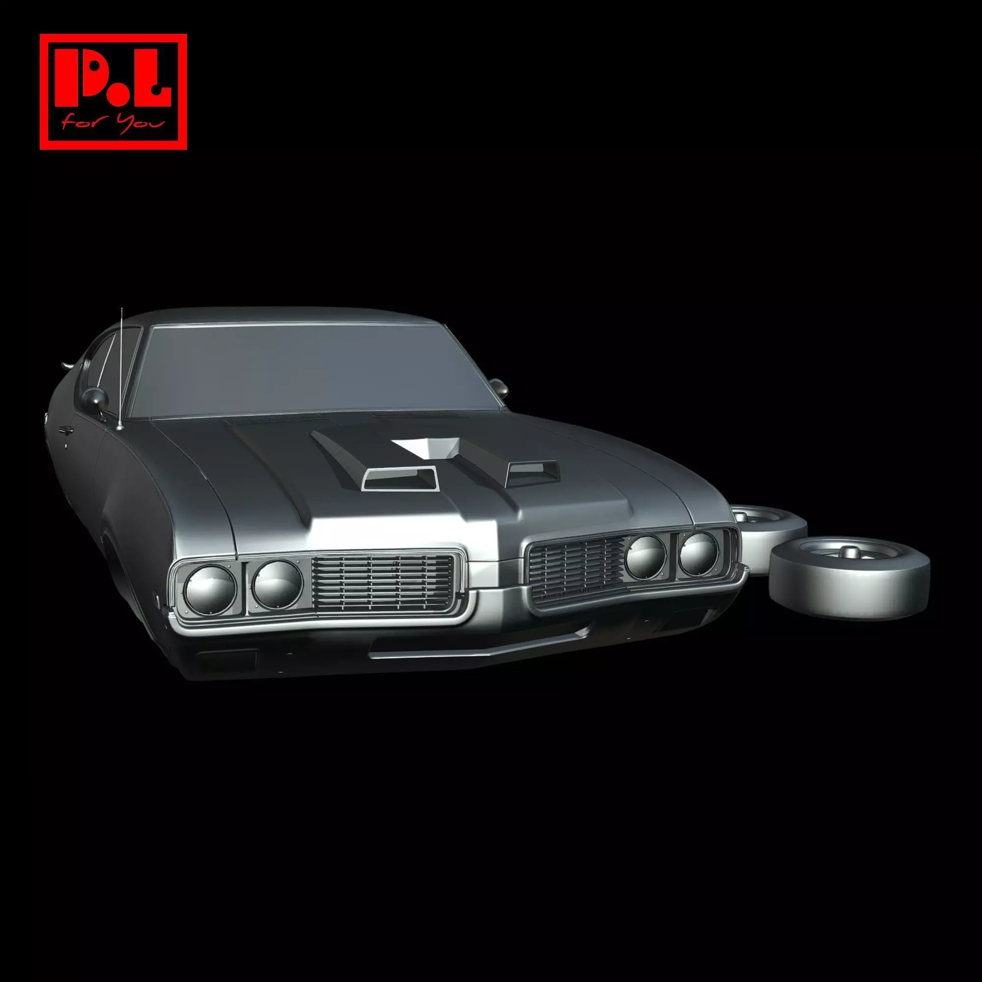 Oldsmobile 442 Hurst 1969 3D print model_6