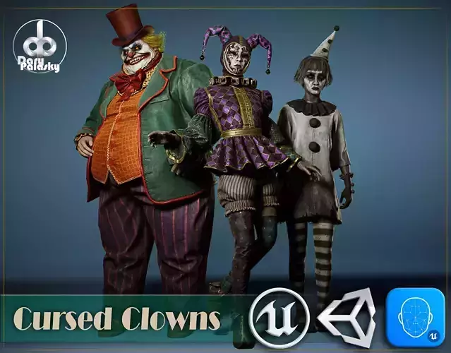 Cursed Clowns Low-poly 3D model