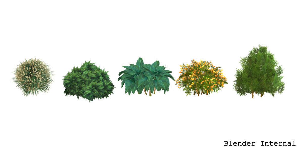 Garden Bush Low-poly 3D model_2