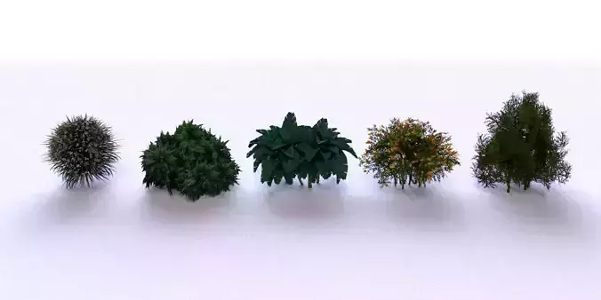 Garden Bush Low-poly 3D model