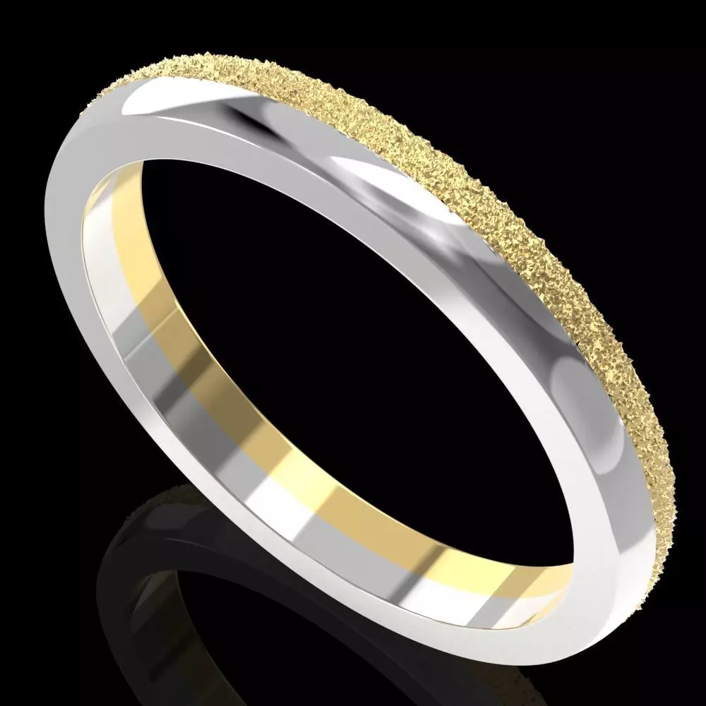 2 color metal textured ring 3D print model_0