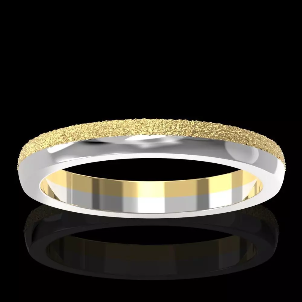 2 color metal textured ring 3D print model_1