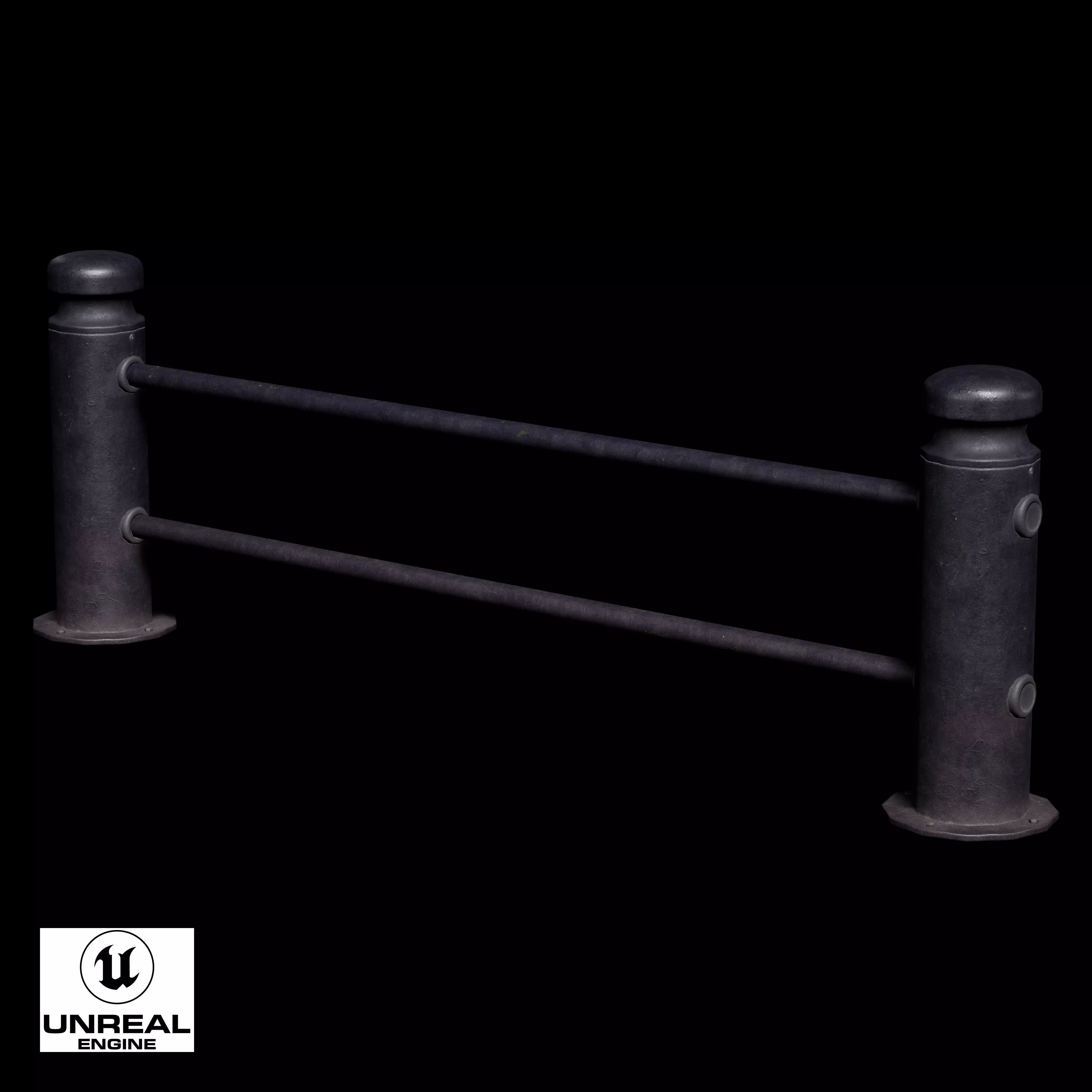 Guardrail D Low-poly 3D model_13