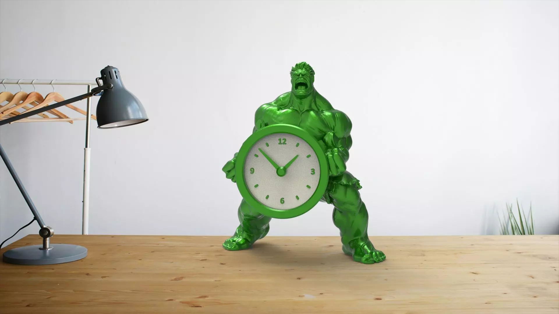 Hulk desk clock 3D print model