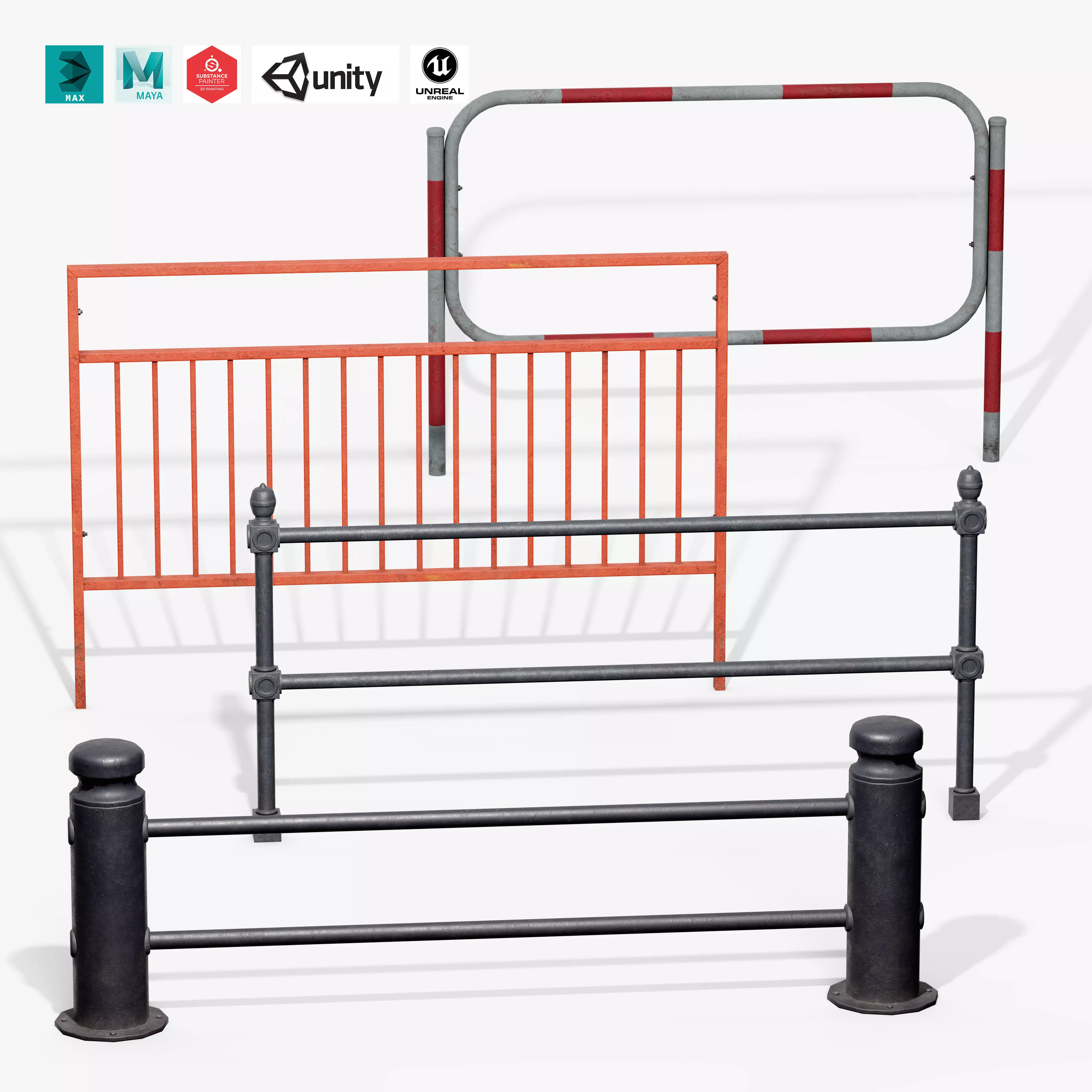 Guardrail Pack 3D Model Collection_0