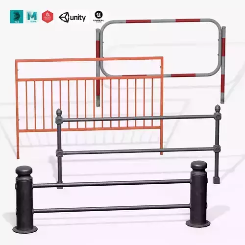 Guardrail Pack 3D Model Collection Guardrail Pack 3D Model Collection