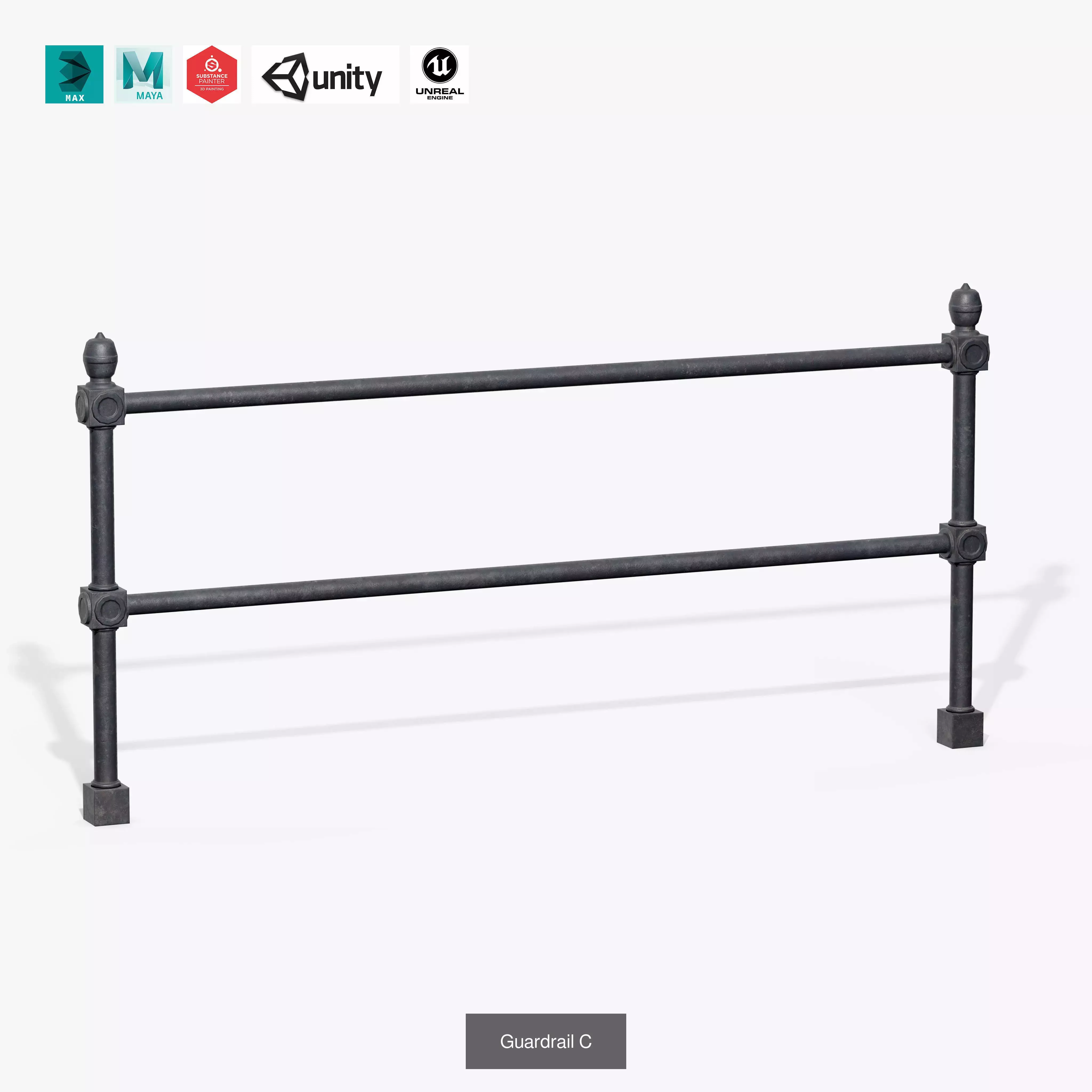 Guardrail Pack 3D Model Collection_7