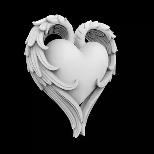 Winged Heart 3D Printable Model  3D print model