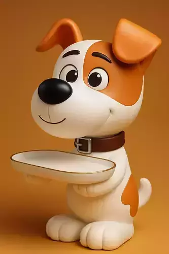 Funky Pet Dog with tray Sculpture