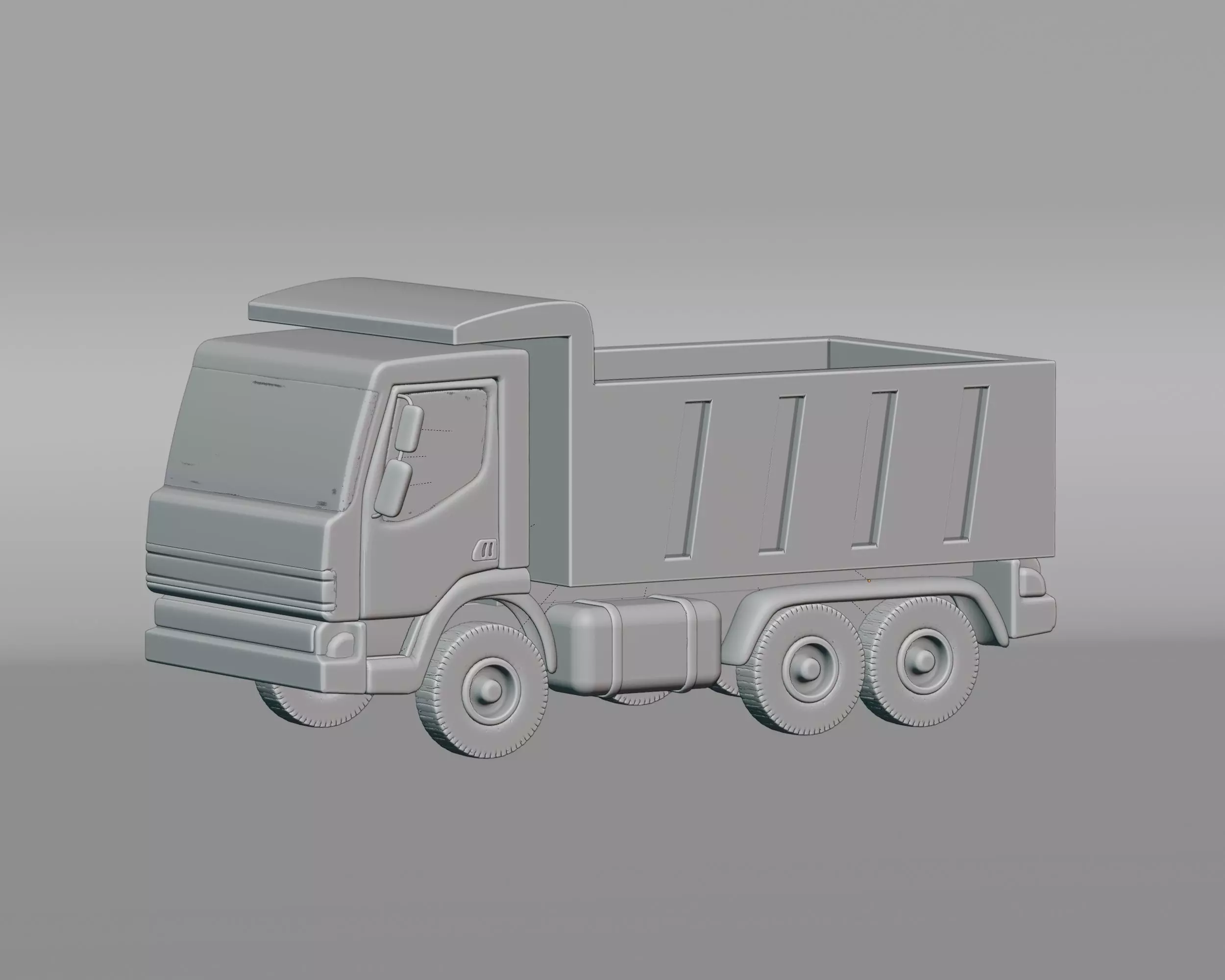 Cartoon Dump Truck Low-poly 3D model_6