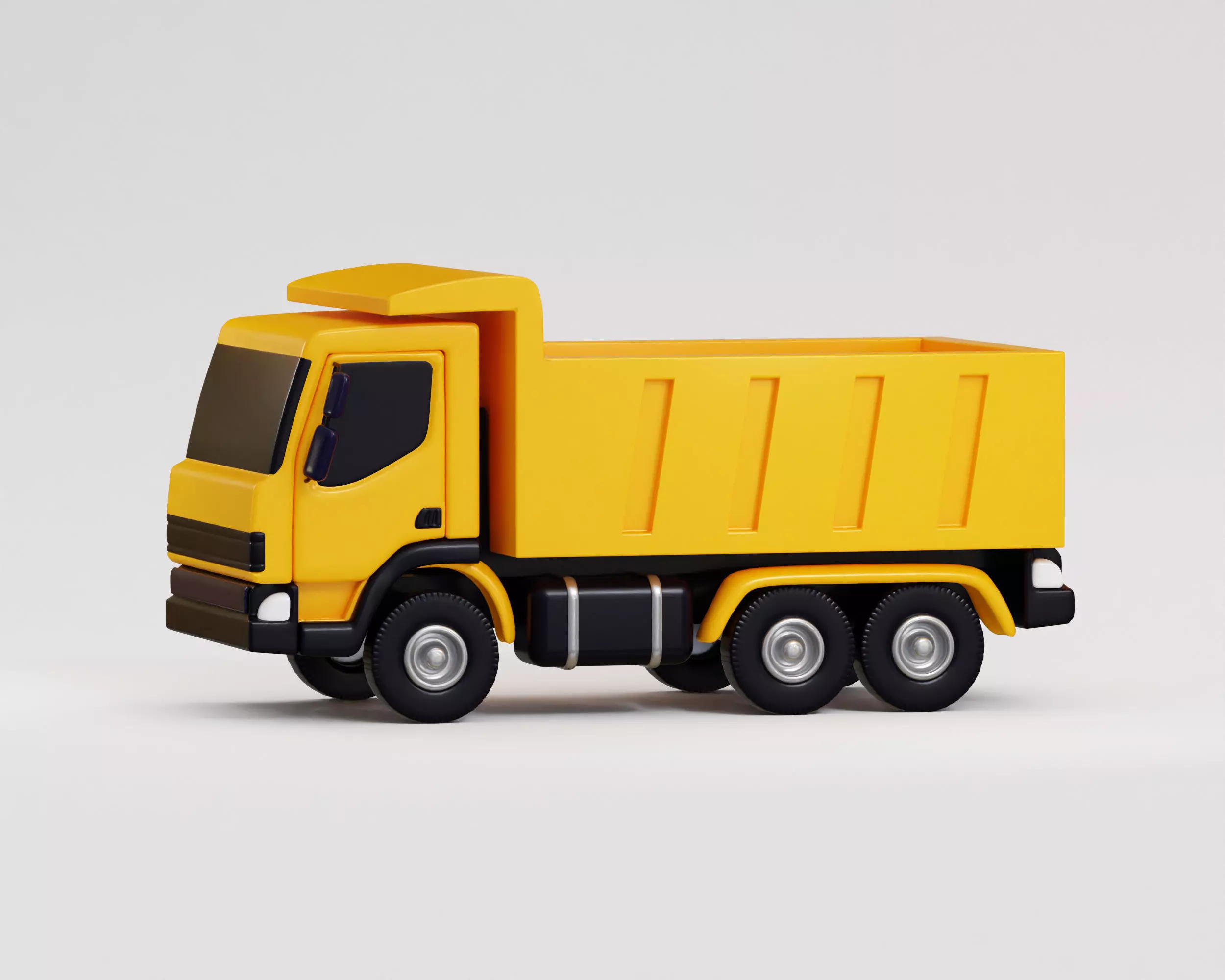 Cartoon Dump Truck Low-poly 3D model_5