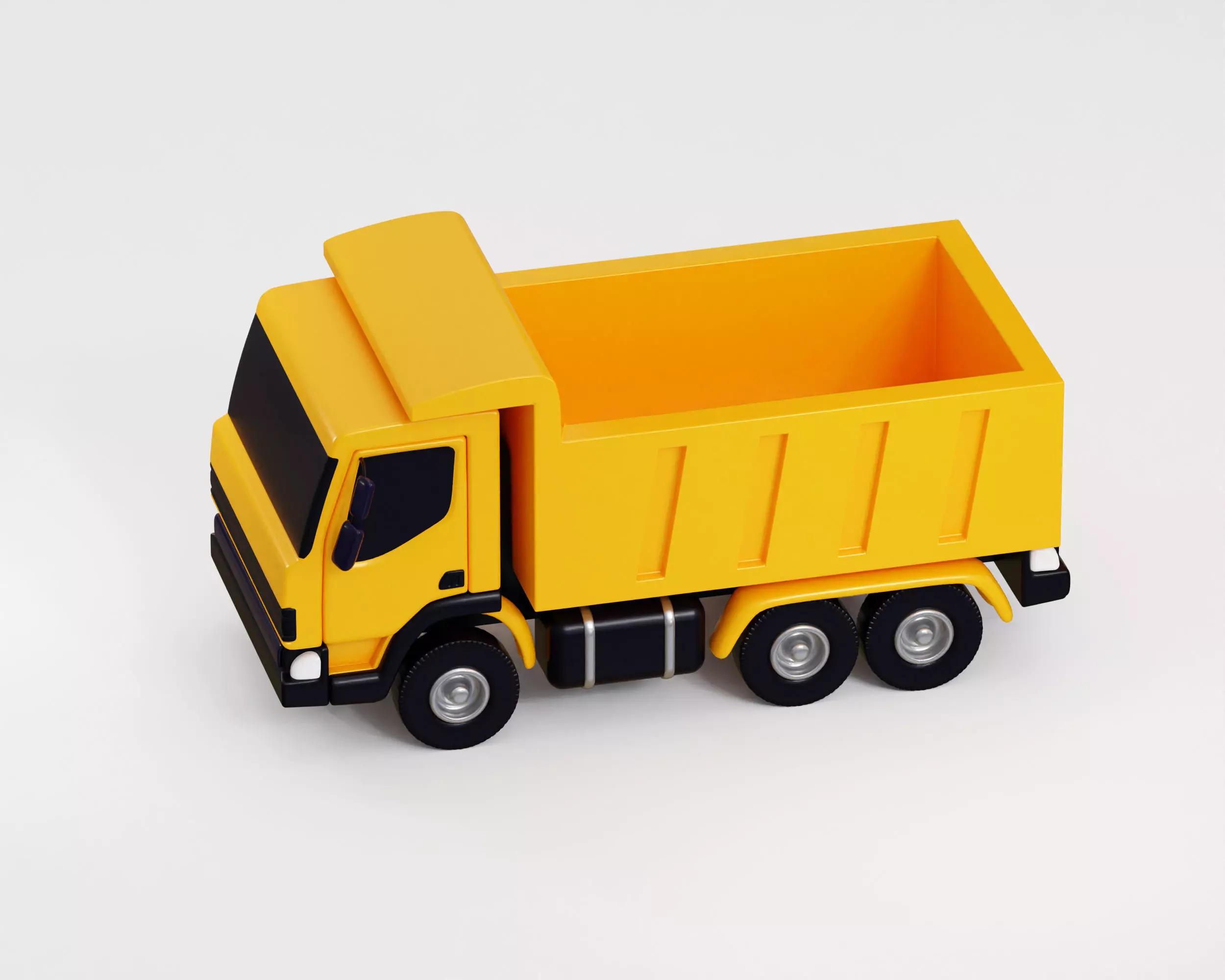 Cartoon Dump Truck Low-poly 3D model_4