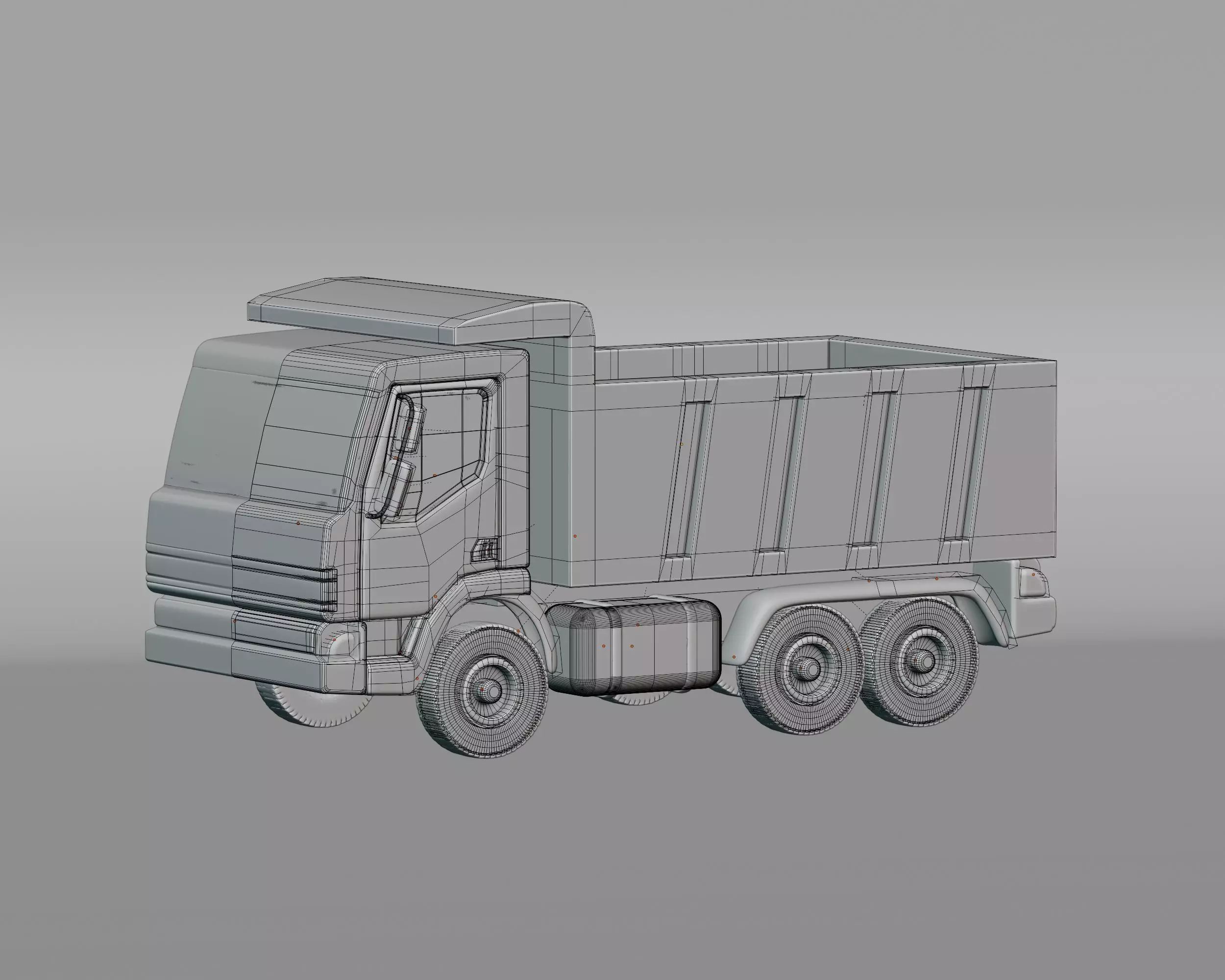 Cartoon Dump Truck Low-poly 3D model_1