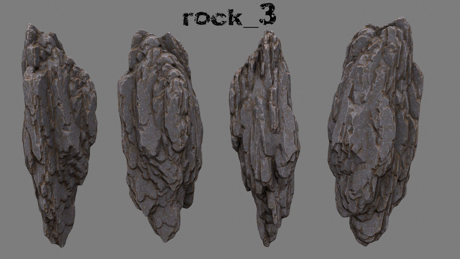 Rock Set texture Low-poly 3D model_2