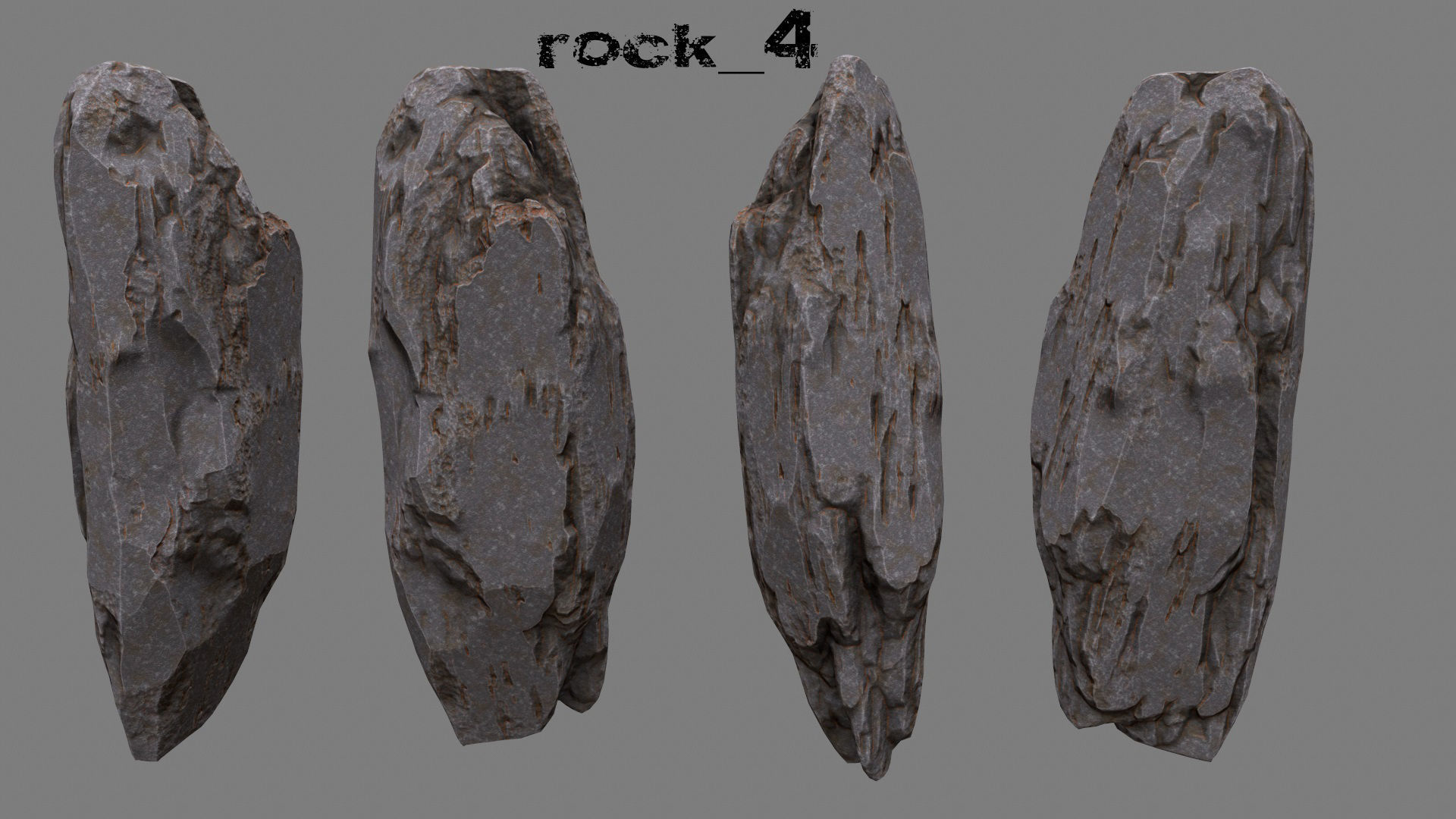 Rock Set texture Low-poly 3D model_5