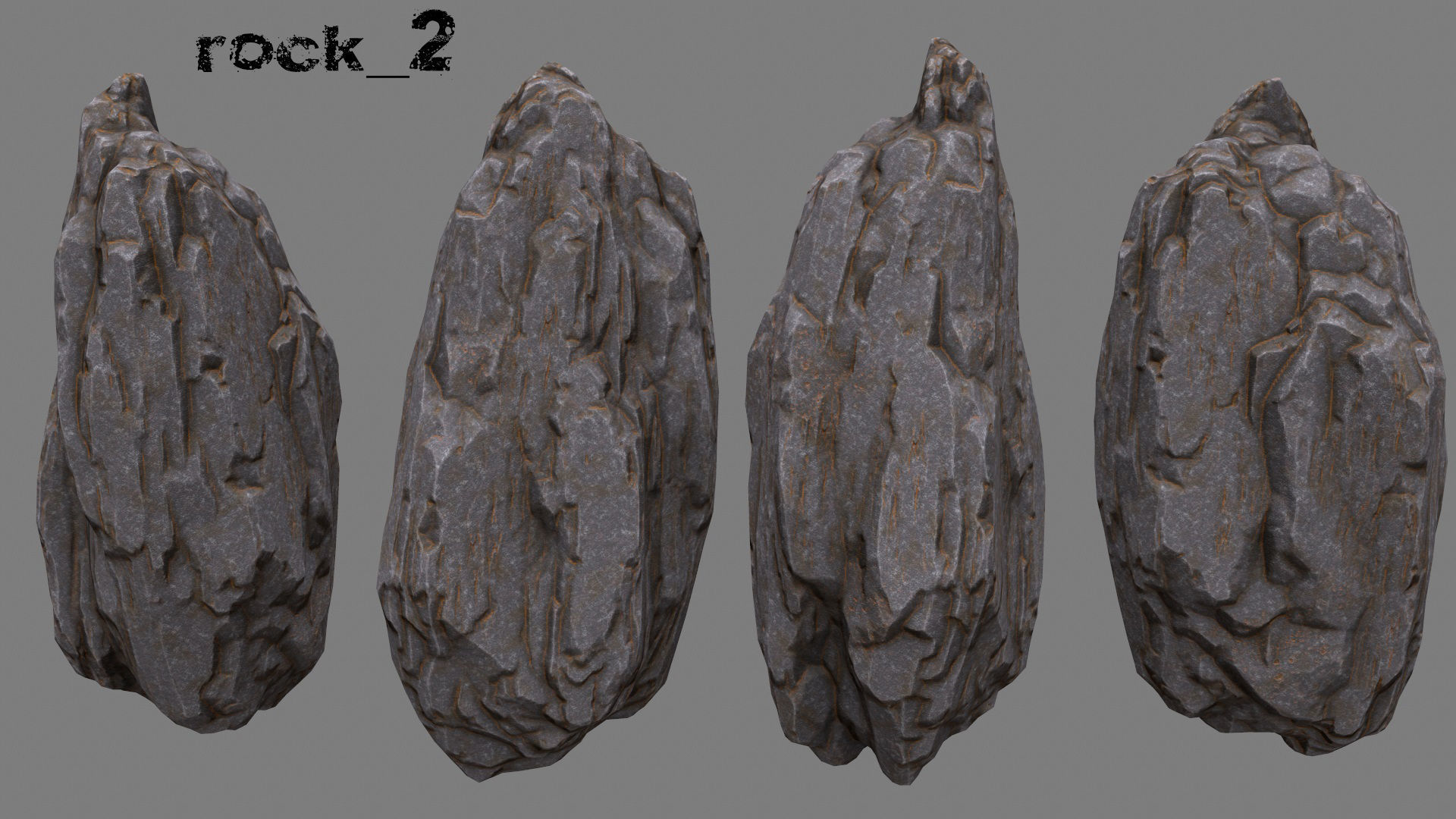 Rock Set texture Low-poly 3D model_8