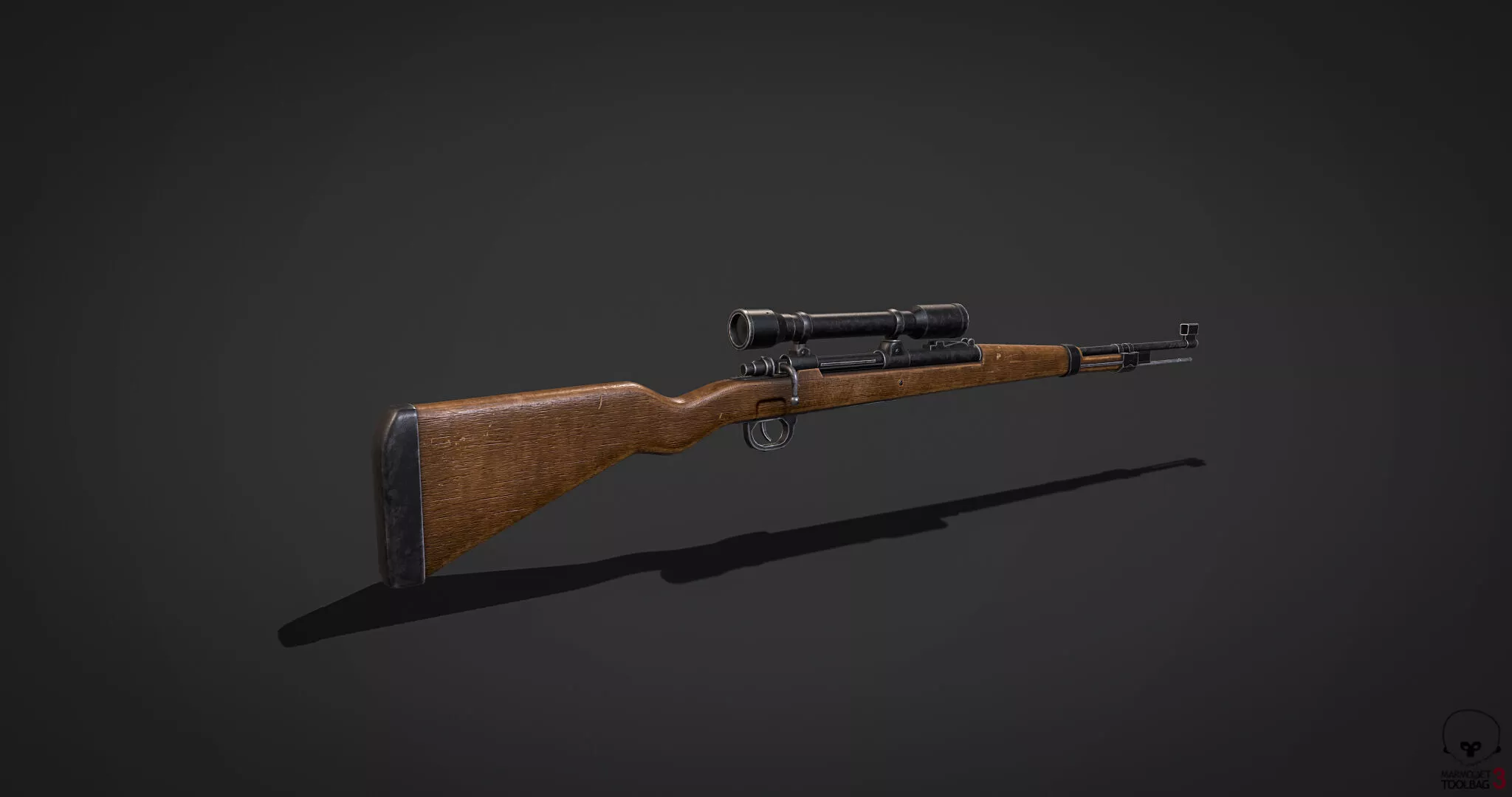 shot gun with scope Low-poly 3D model